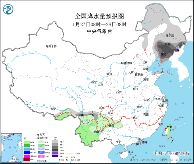 辽宁吉林山东半岛等地有强降雪 我国沿海及东部和南部海域风力大