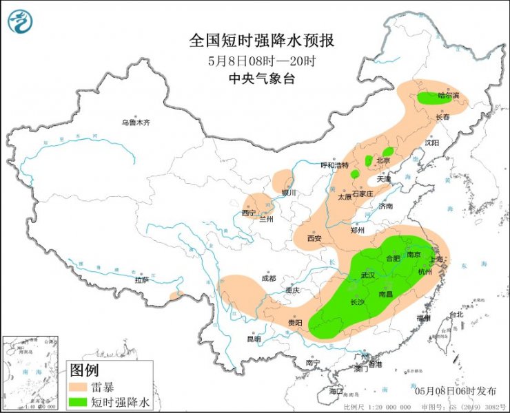 湖北湖南江西广西等地将有强对流天气