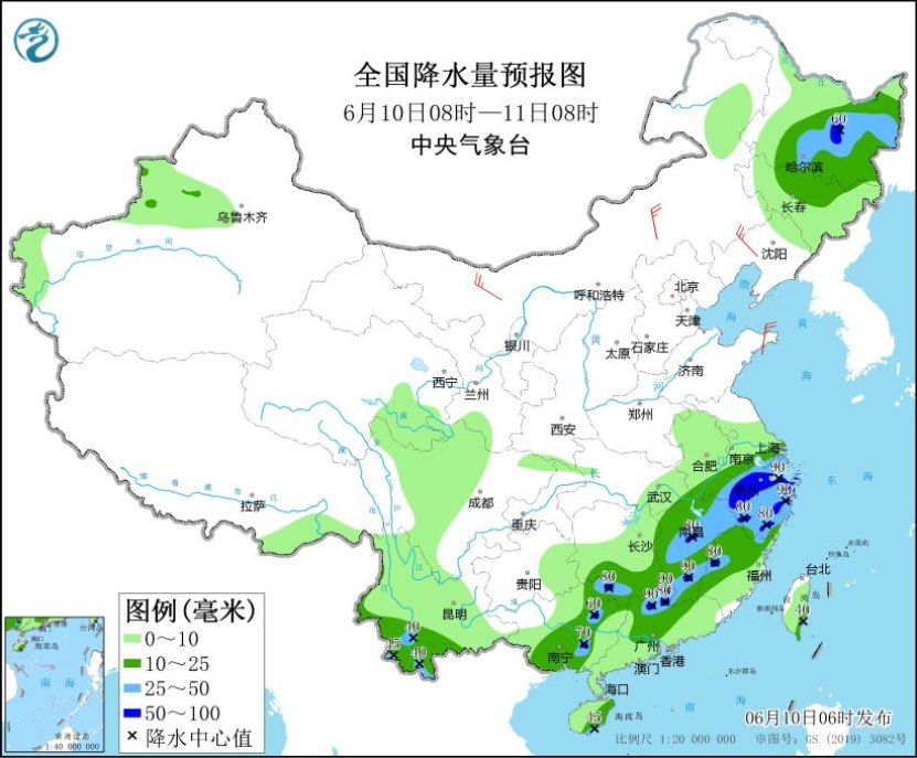 南方地区降雨面广点强 东北地区多雷阵雨