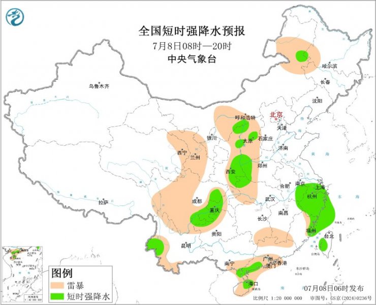 陕西山西四川重庆浙江福建等地将有强对流天气