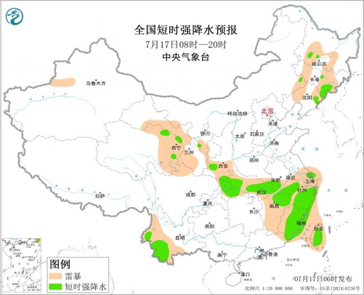 湖北湖南浙江福建等地将有强对流天气